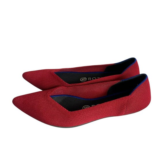 Rothy's The Point Red Flats Comfort Removable Insoles Washable Size 8 Women's - Picture 5 of 14